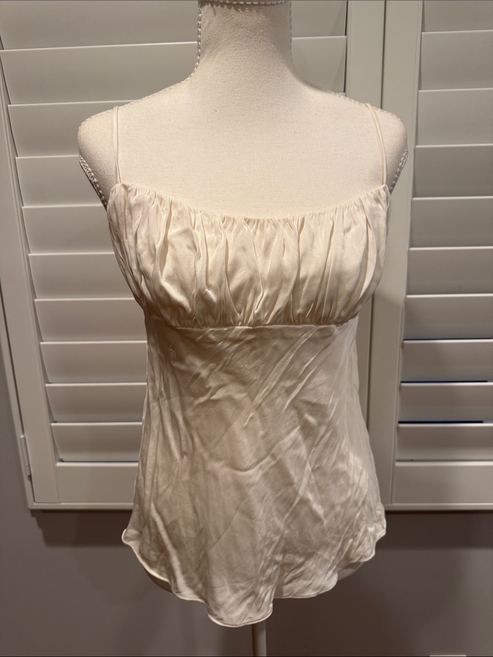 100% silk cream blouse
